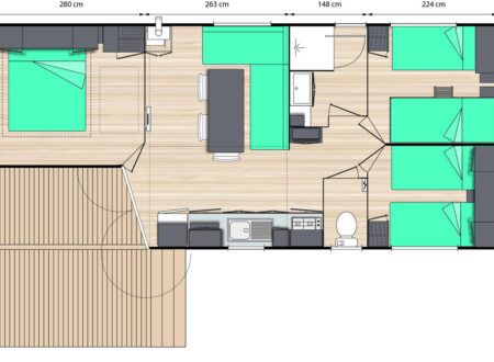 Mobil-home Confort Famille 6 personnes