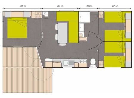 Mobil-home Premium Famille 6 personnes